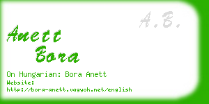 anett bora business card